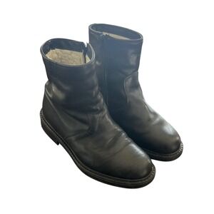 Vintage Blondo Black Leather Wool Lined Ankle Boots Mens Size 8 Made in Canada
